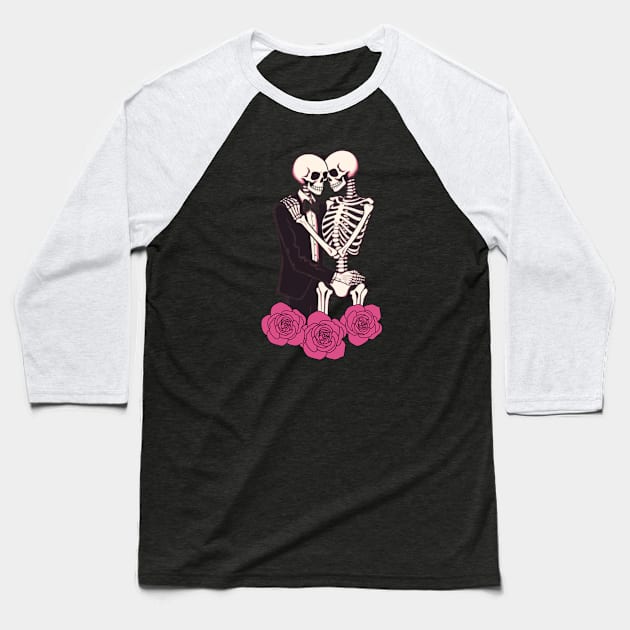 Preppy Skeleton, valentines day, pink skull Baseball T-Shirt by Pattyld